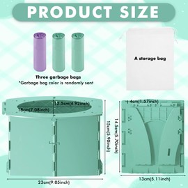 LEKEFETO Faltbares Kindertöpfchen mit Tragetasche – Tragbare Reisetoilette für Auto, Camping & Outdoor, Kompakt & Leicht (Grün, 23x23x15cm)