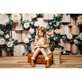 Kate 7x5ft/2.2x1.5m Book Backdrop for Photography Flower Photoshoot Background Photo Video Studio Props