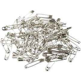MERZEN AC110-0 Safety Pins, Silver, 0.9 inches (24 mm), 100 Pieces