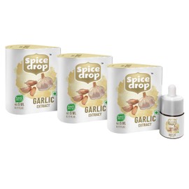 Spice Drop Natural Garlic Extract, for Soups, Pastas , Salads, 180 drops, pack of 3