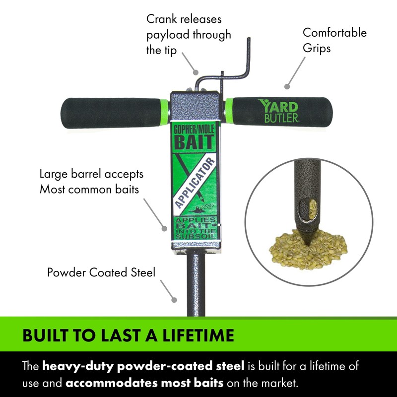 Yard Butler Gopher/Mole Bait Applicator - Gardening Tool for Safe