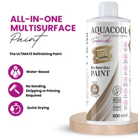 Aquacool Trend MAC paint - Furniture, cabinets, tiles, countertops No primer or varnish needed 16.9 Fl Oz (RAL 1019 Grey Beige)