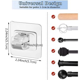 Unbranded 10Pcs Nail Free Bracket Self Adhesive Holder Hooks Adjustable Curtain Rod Clips