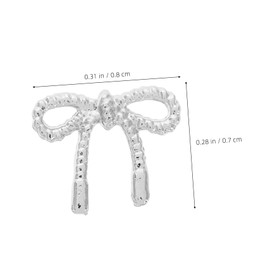 Mikinona 30pcs Silver Hollow Bowknot Nail Charms Cute Nail Accessories for Women Elegant Alloy Decorations