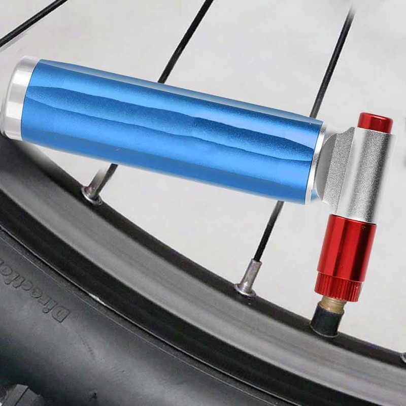 Mini Manual Portable Aluminum Emergency Inflator Pump for Bicycle (Blue)