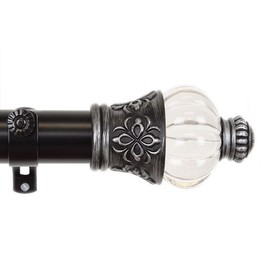 A&F Rod Decor - Majestic Curtain Rod Set 66-115 inch, 1.5" OD - Black