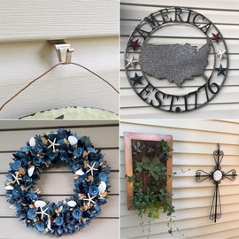 12-Pack/18-Pack/24-Pack Vinyl Siding Hooks Hanger, Heavy Duty Stainless Steel Vinyl Siding Clips, No-Hole Needed Front Porch Decor, Siding Hooks for Hanging Outdoor Organiser Hangable installation - Number of: 24