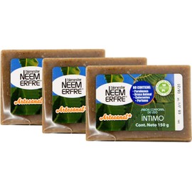 bienestar NEEM ERFRE Jabon Intimo o piel muy sensible Corporal de Hoja de Neem- Artesanal Vegano Natural Tea TREE Aceite Oliva- Sin Parabenos Petrolatos Grasa Animal (Paq- de 3)