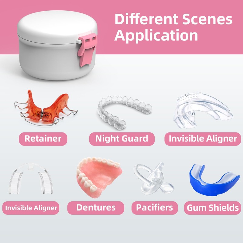 BVN Leak-Proof Denture Bath Cup for Travel, Denture Cup for
