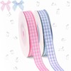 2 Rolls Easter Gingham Ribbon, Spring Buffalo Plaid Ribbon Thin