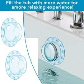 2 Pack Bathtub Overflow Cover,Bathtub Stoppers,6.1 Inch PVC Bathtub Overflow Drain Cover Plug for Deep Water Bath, Universal Fit for Tub Drains Hole,Mint Green