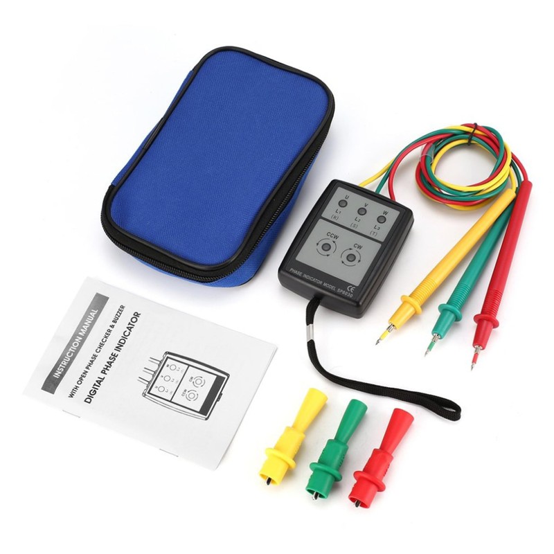 Digital Phase Indicator,Portable Phase Tester,SP8030 3 Phase Rotation Meter,High Accuracy