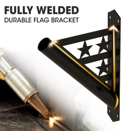 J JACKCUBE DESIGN Flag Pole Holder Heavy Duty Stainless Steel and Weather Resistant Mounting Brackets Holder Wall Decorative for Banners, Flags Outside Porch- MK722A