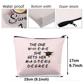 Masters Degree Graduation Gifts for Her Makeup Bag The One Where She Gets Her Masters Degree Students Gifts Cosmetic Travel Bag Zipper Pouch (Masters Degree Bag)