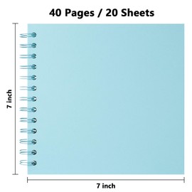 Hiwhy Photo Album Scrapbook 18 x 18 cm 20 Sheets DIY Scrapbook Hard Kraft Paper Baby Memory Book Family Birthday Wedding Anniversary Scrapbook, Blue