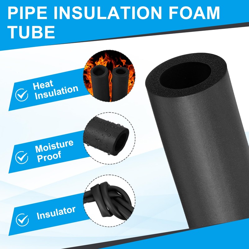 PATIKIL Pipe Insulation Foam Tube, 5/8" ID x 3.28Ft Foam