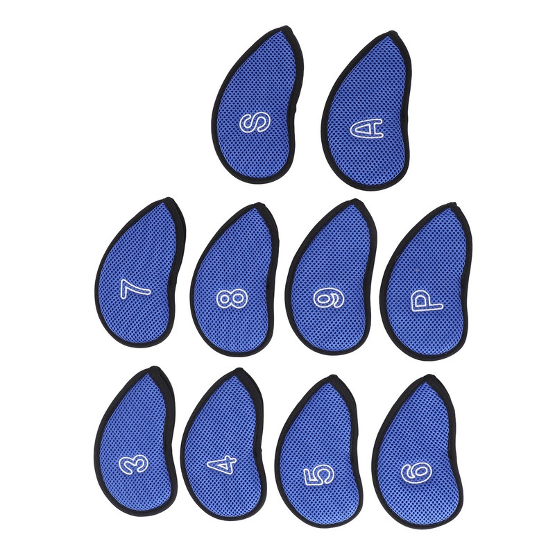 10pcs Golf Club Head Cover Breathable Nylon Mesh Soft Lining