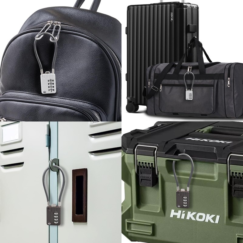 4 Digit Cable Combination Lock 7.1 inches Bold Cable for