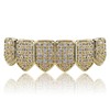 JINAO Gold Bottom Grillz 18K Gold Plated Iced Out Cubic