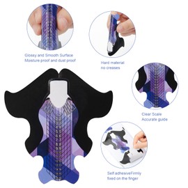 AHIER Nail Forms, 100PCS Acrylic Elongated Swallow Self Adhesive Gel Nail Extension Nail Forms for DIY Tool UV Gel Forms Guide Stickers