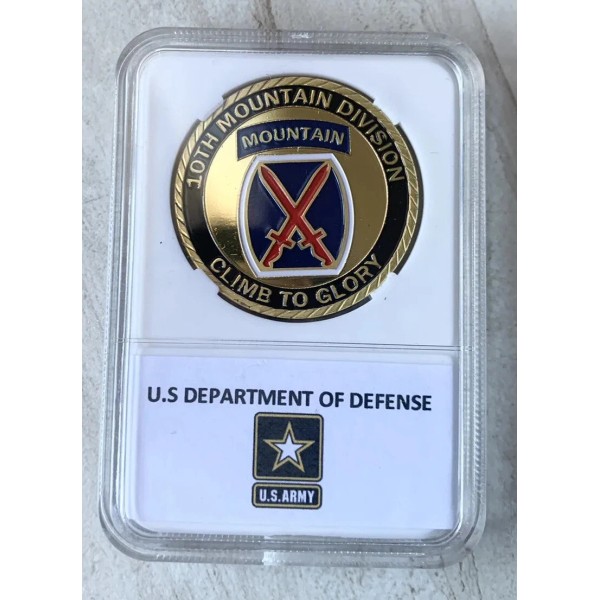 US ARMY TEN INFANTRY 10th MOUNTAIN DIVISION COMBAT Challenge Coin
