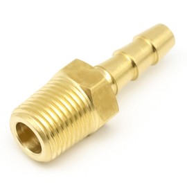 AHFMANG 5 PCS Brass Hose Barb Fitting 3/16" Barb x 1/8" NPT Male Adapter