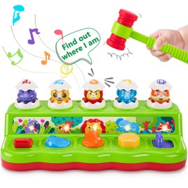 1 Year Old Toys for Boys Girls Birthday Gift, Baby & Toddler Toys, Cause and Effect Pop Up Toy with Music and Light for Toddlers 1-3, Toddler Learning Educational Montessori Toys for 1+ Year Old