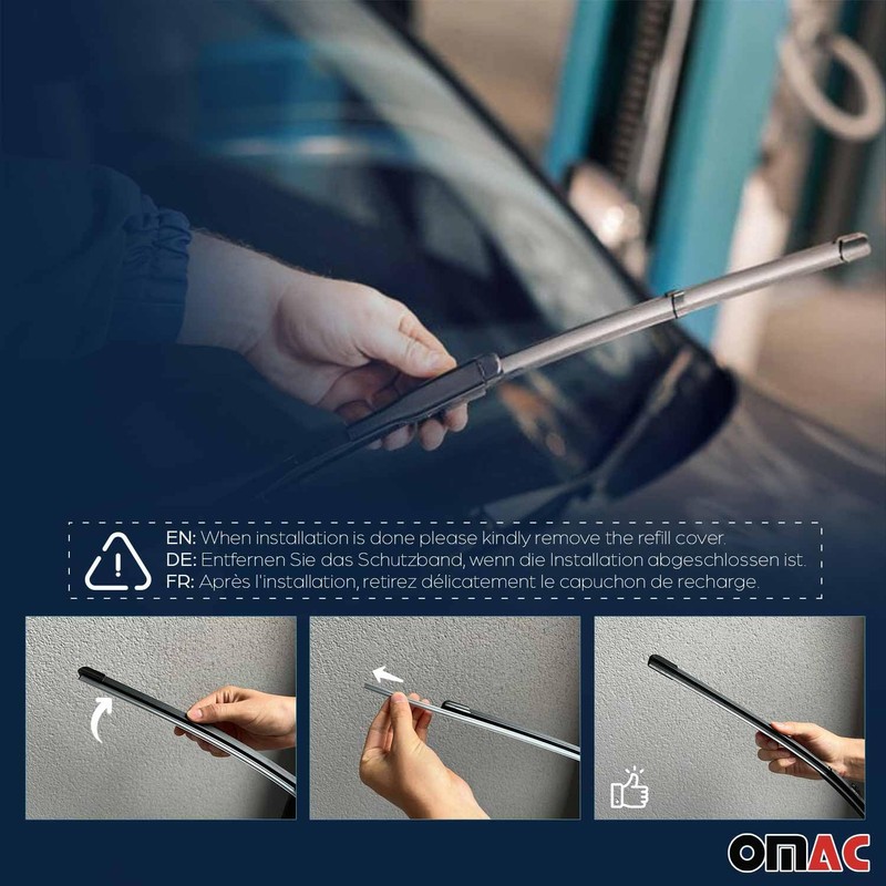 OMAC Front & Rear Windshield Wiper Blades Set for GMC