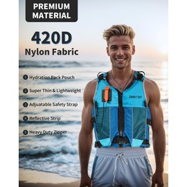 Owntop Buoyancy Aids Adults Youth with Hydration Pack, Whistle, Dual Mesh Pockets | Adjustable Buoyancy Vest Jacket | Swim Vest Unisex for Paddleboarding, Kayaking, Fishing, All Watersports