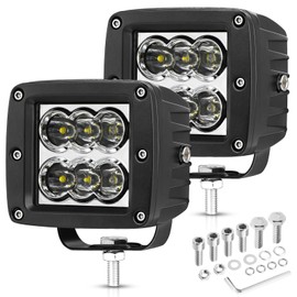 OFFROADTOWN LED Pod Lights 2PCS 3 Inch 120W CREE Cubes Spot Driving Light A-pillar Ditch Light Pods Backup Bumper Lights Fog Cube Lights for Trucks ATV UTV Jeep Off Road Car Motorcycle Boat
