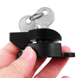Zonadah Kitchen Cabinet Door Handle Zinc Alloy Doors Security Window Lock Window Door Lock Sash Jammer Windows Security Lock with Key Handle Door Handle (Color: Black, Type: Left)