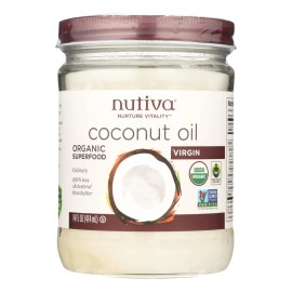 UD_Nutiva Case of 6 Organic 14 oz Virgin Coconut Oil Superfood Unrefined Coconut Oil-14 oz Bottle