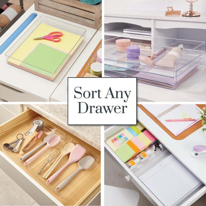 STORi SimpleSort 2-Piece Stackable Clear Drawer Organizer Set | 15"