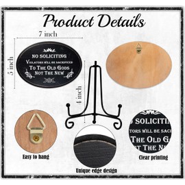 Gothic Wooden Sign, No Soliciting Sign, Funny Humor Goth Home Decor, Dark Black Wall Art Hanging Plaque Decoration Gifts for Women Men, Front Door Decor for Bathroom, Bedroom, Kitchen, Office-7