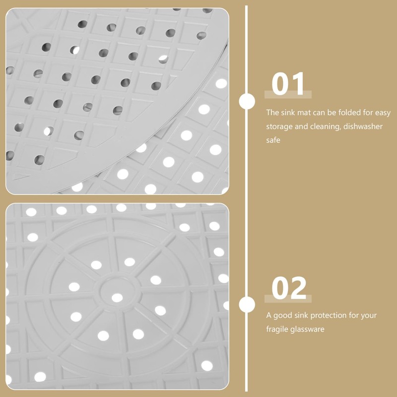 Alipis Sink Protector Mat: 2PCS Soft Rubber Round Sink Drain