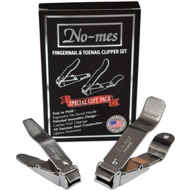 No-Mes Fingernail and Toenail Clipper Gift Set, Catches Clippings, Built-in Nail File, Made in USA