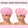 Shower Cap Reusable Shower Caps for Women, Double Layer Waterproof