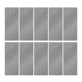 Diamond Sharpening Stones Efficient Diamond Sharpening Plates with Honeycomb Surface Non Slip Knife Sharpening Stone for Scissors Knives Tool Steel (Silver 10pcs)