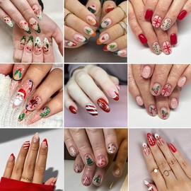 30 Sheets Christmas Nail Stickers 3D Self-Adhesive Santa Claus Nail Art Stickers Christmas Tree Nail Decals Snowflake Bow Bell Nail Designs Winter Xmas Nail Art Decoration for Women Girls Manicure