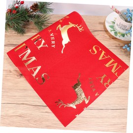 STOBOK Christmas Washable Fabric Tablecloth Festive Decorations for Party Home