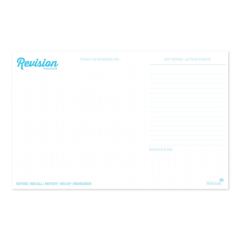 Silvine Luxpad Gluebound Revision and Study Desk Pad with 48