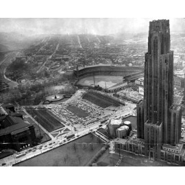 Pittsburgh Pirates Forbes Field and the Cathedral of Learning April 1949 Photo