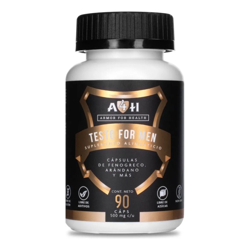 Testo For Men 90 Cápsulas Maca Negra Fenogreco Arginina A4h