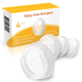Baby Gate Wall Protectors - Clear, Self-Adhesive Bumpers for Safety Gates - Removable, Reusable & Washable Padding | Essential Accessories for Child Proofing Kit