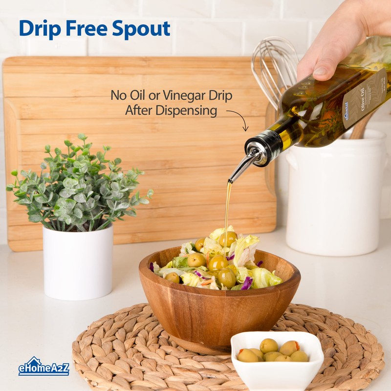 EHOMEA2Z Italian Glass Olive Oil Dispenser Bottle - 16 Oz,