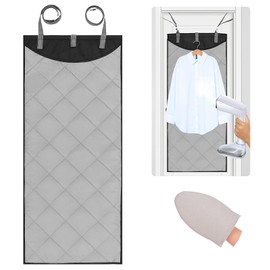 Over The Door Steamer Pad With Heat-Resistant Glove Steamer Board for Clothes Hanging Ironing Board Over The Door Portable Ironing Mat for Home And Travel Use