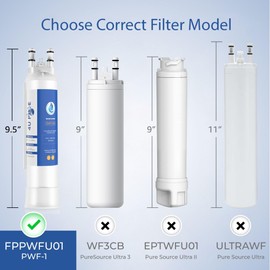 FPPWFU01 Replacement Compatible with EPPWFU01 PureAdvantage PWF-1 FPPWFU01 PurePour PWF-1 Water and Ice Filter, 1 Pack
