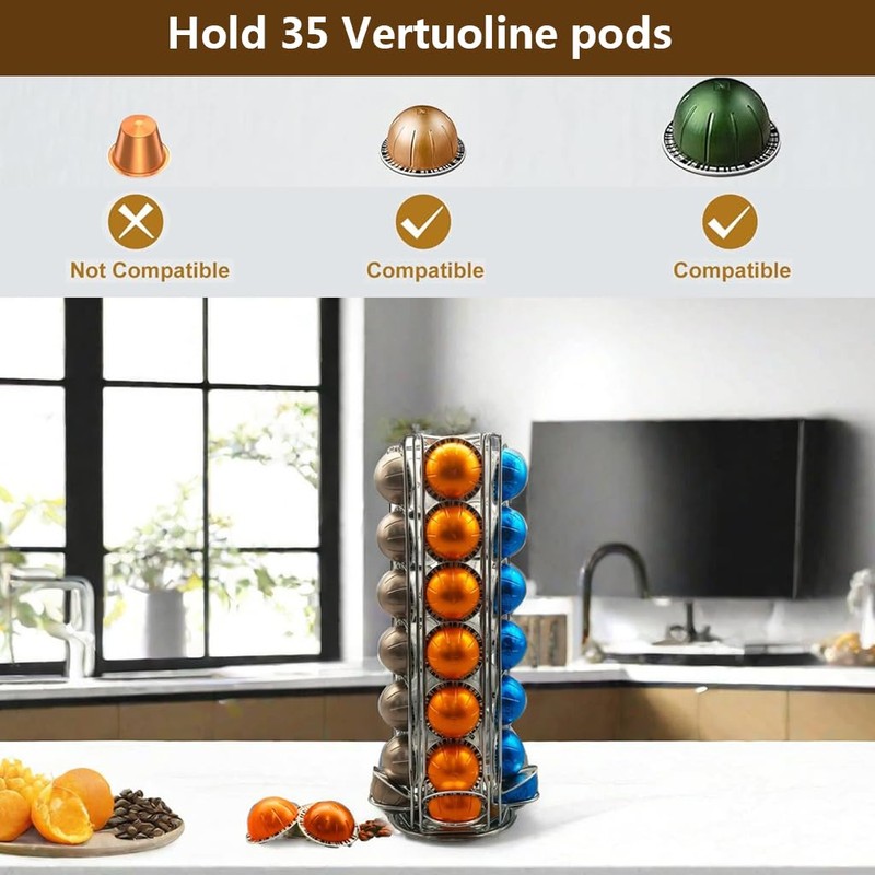 Wrobic Vertuo Pod Holder Carousel Stand for 35 Nespresso Vertuo