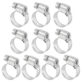 MECCANIXITY Stainless Steel Hose Clamp, Worm Gear Clamp Adjustable 2/5"- 5/8"(10-16mm) Fuel Line Hose Clamps Duct Clamp for Pipe Plumbing Automotive Mechanical (Pack of 10)
