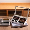 Frebeauty Sunglass Organizer,Velvet Glasses Organizer,8-Slot Sunglasses Tray with Clear Lid,Men's/Women's